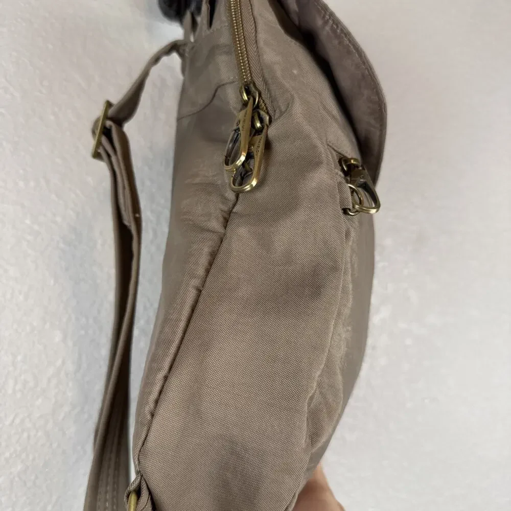 Travelon Anti-Theft Signature Slim Backpack Sable‎ Brown RFID Pockets Organizer